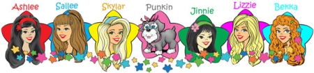 starlette universe runner features all six girls and their dog. Created by Kathy Johnson and Dick Kulpa